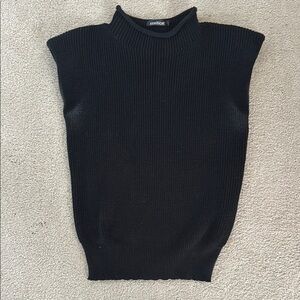 Black Sleeveless Knit Top